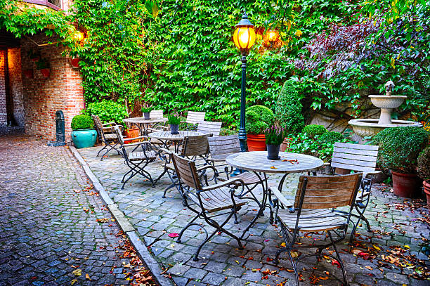 Cosy cafe terrace in Bruges, Belgium