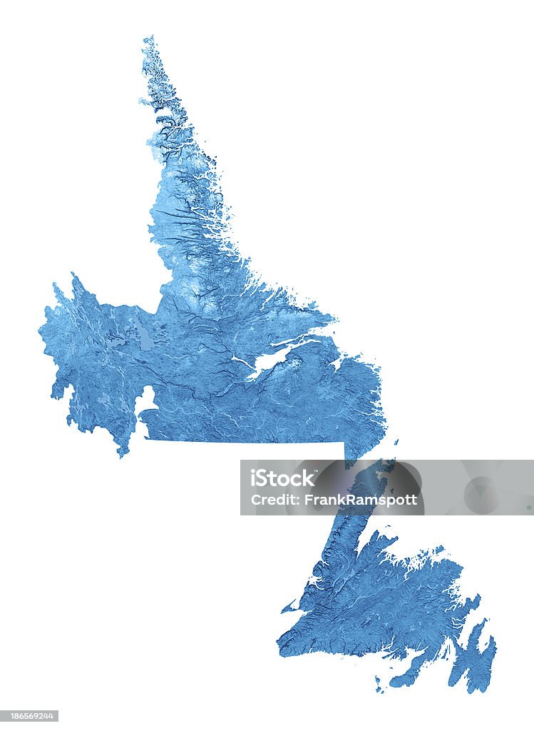 Newfoundland Labrador isolado Topographic mapa - Royalty-free Mapa Foto de stock