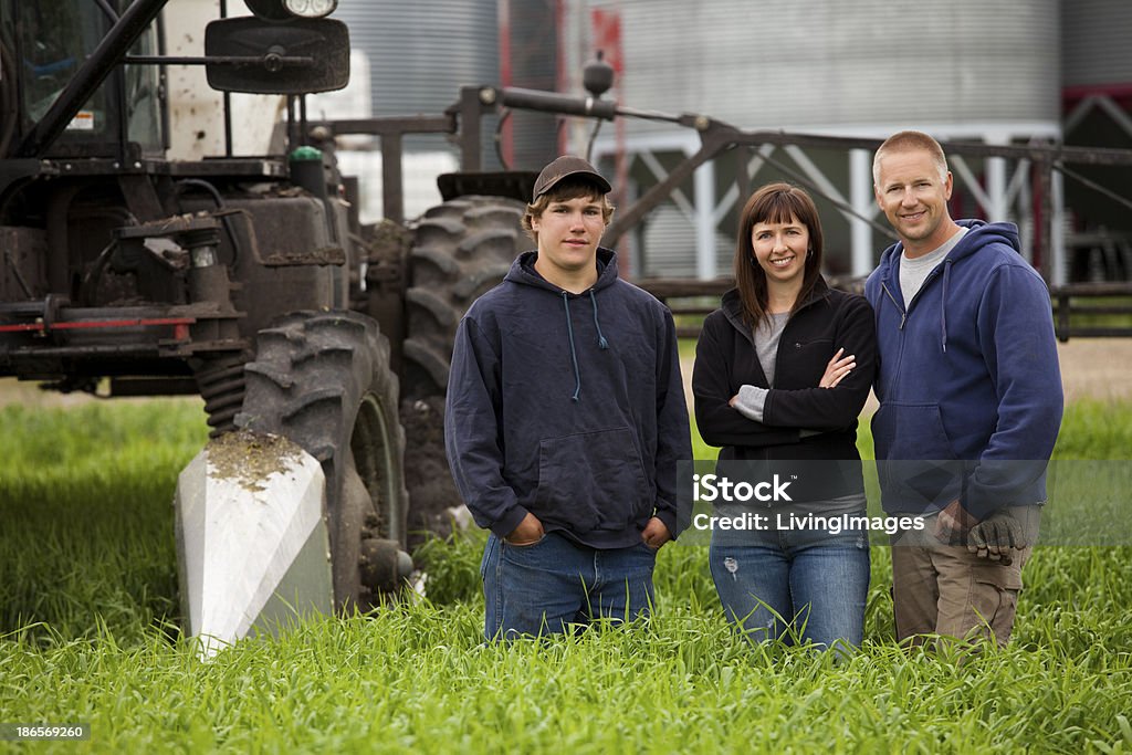 Farm Family Farming couple with their son. Family Stock Photo