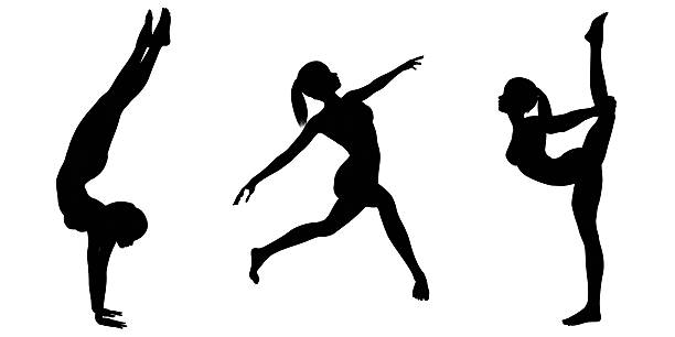 istock Female Gymnast Silhouettes 186569498