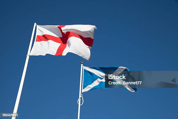 Die Nationalen Flagge Von England Und Schottland Stockfoto und mehr Bilder von Andreaskreuz - Andreaskreuz, Blau, England
