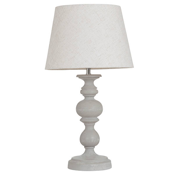 istock Old Fashion Table Lamp In Wood Isolated 186570129