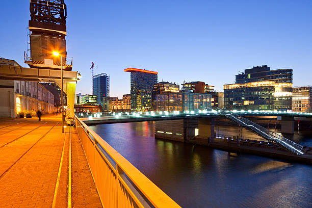 istock Dusk view of Dusseldorf Harbor, Germany 186570251