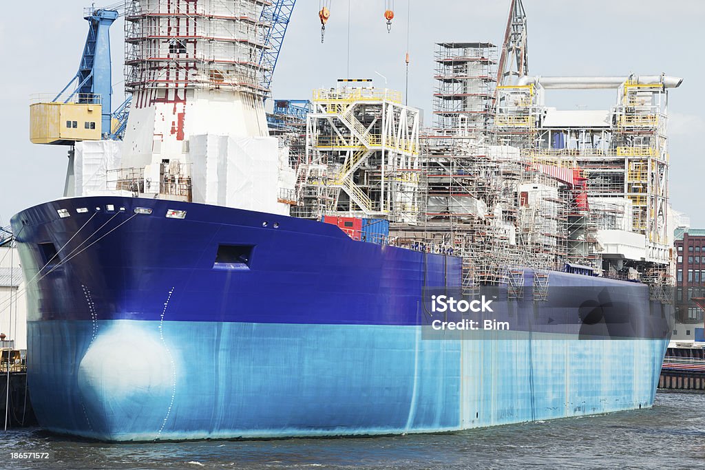 Membangun Kapal Industri Besar Di Galangan Kapal Pelabuhan Hamburg Foto