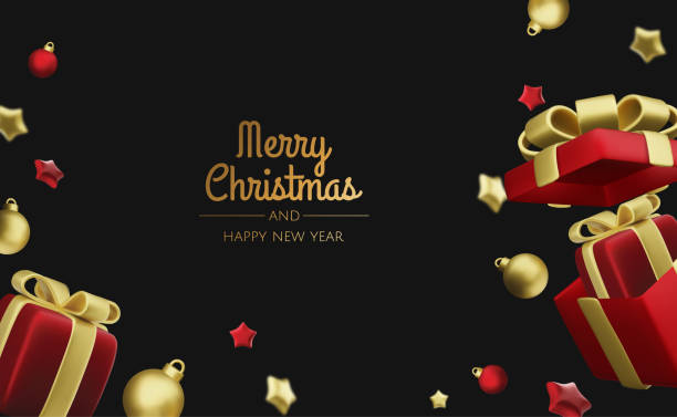 istock Christmas and New Year design. Realistic gift boxes. Open a gift box full of decorative holiday item. Holiday banner, web poster, flyer, stylish brochure, greeting card, cover. Christmas background 1865716985