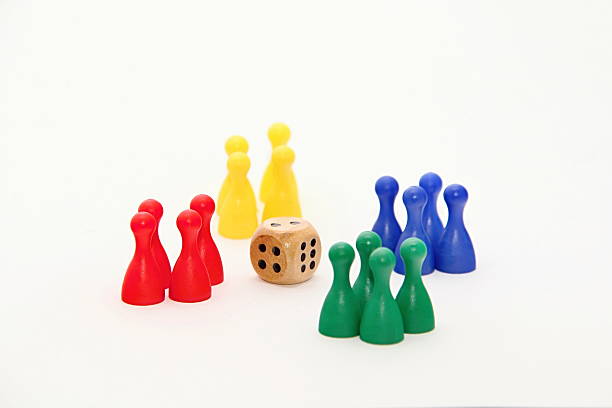 Ludo Board Game Figurines stock photo