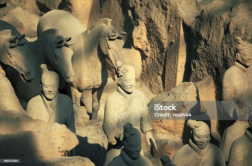 Terracotta Warriors Terracotta warriors in Xian, China Ancient Stock Photo