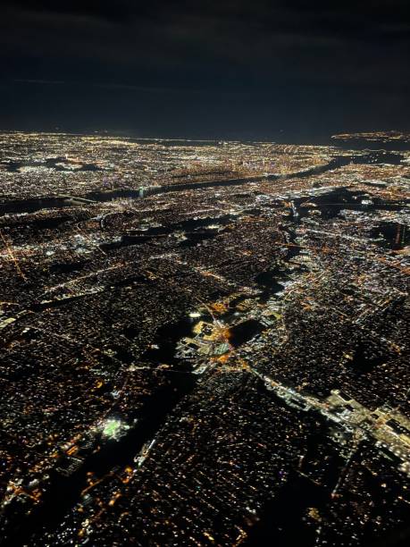 istock View of NYC from above at night 1865734183