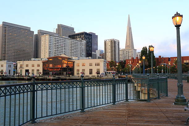 San Francisco: Transamerica  Pyramid and Downtown Port of San Francisco and downtown.. fishermans wharf stock pictures, royalty-free photos & images