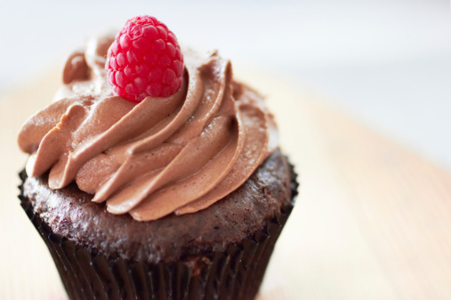 Cropped shot of a freshly baked cupcake