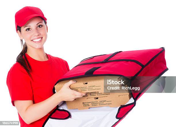 Pizza Delivery Person Stock Photo - Download Image Now - Teenage Girls, Teenager, Food