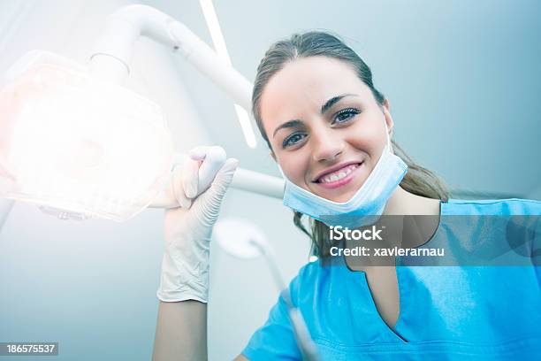 Dental Hygiene Stock Photo - Download Image Now - Dental Assistant, Dentist, Lighting Equipment