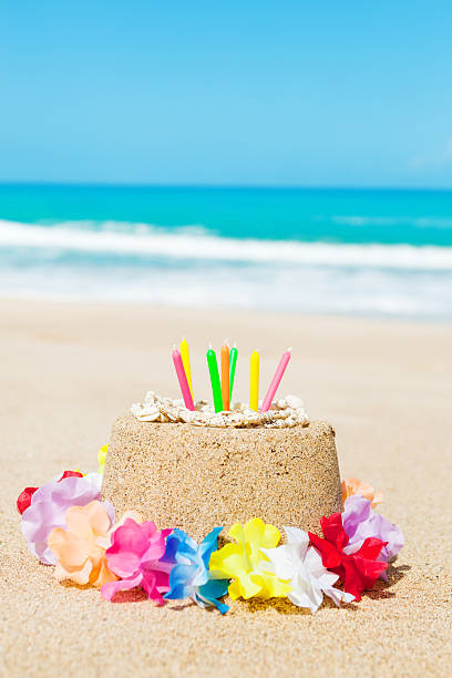 Birthday Cake in Tropical Paradise Beach