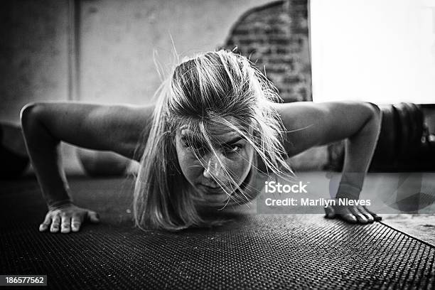 Pushups At Bootcamp Stock Photo - Download Image Now - Fitness Boot Camp, Black And White, Military Camp