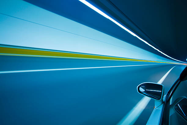 Speed motion in tunnel stock photo