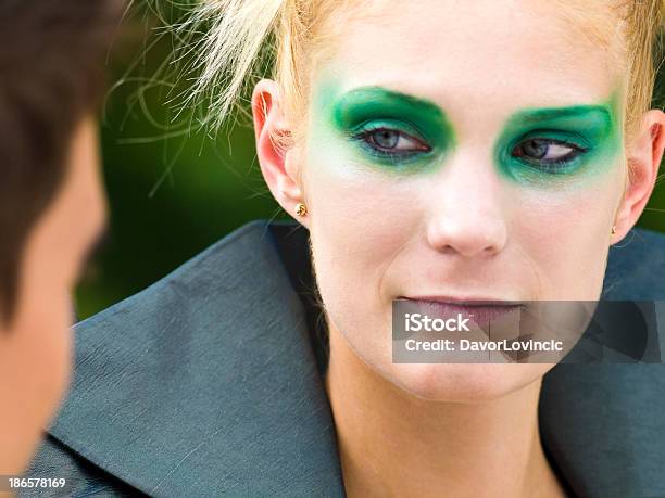 Portrait Of A Woman With Crazy Makeup Stock Photo - Download Image Now - Adult, Adults Only, Alcohol - Drink