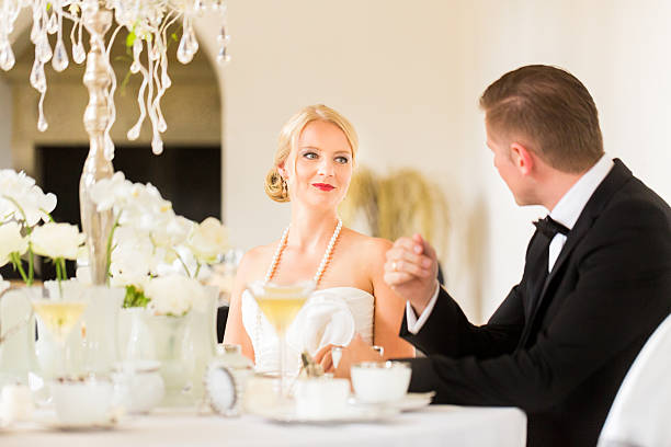 istock Newlywed Couple Dining on wedding 186578861