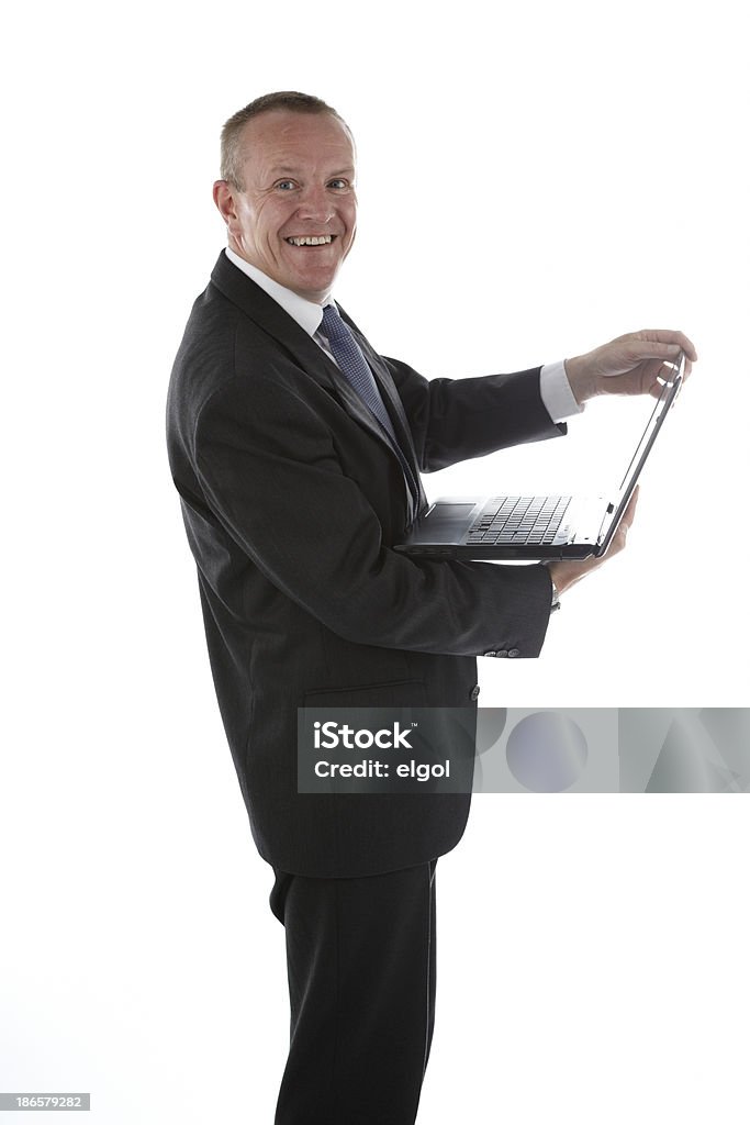 Glücklich Geschäftsmann arbeiten mit laptop - Lizenzfrei Anzug Stock-Foto