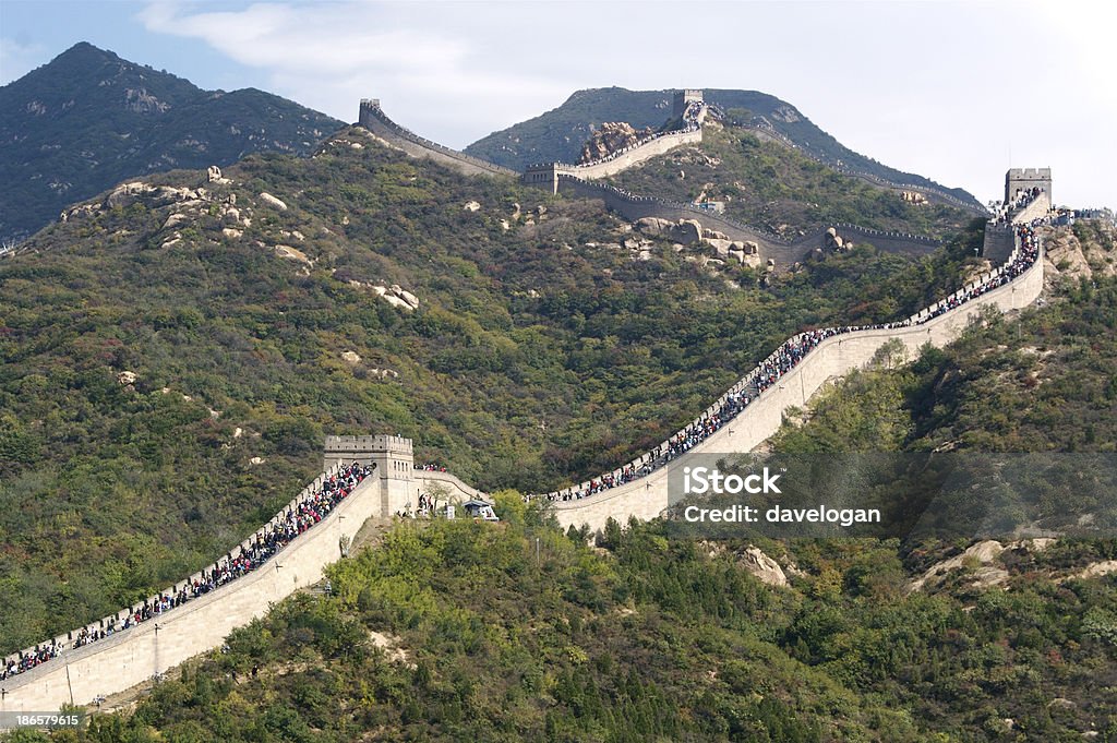 Sehr überfüllt Great Wall of China - Lizenzfrei China Stock-Foto