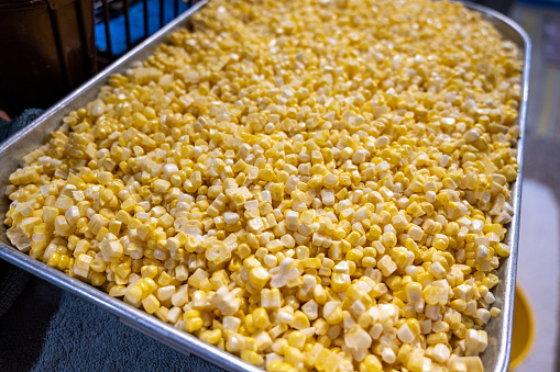 A pan a fresh cut sweetcorn