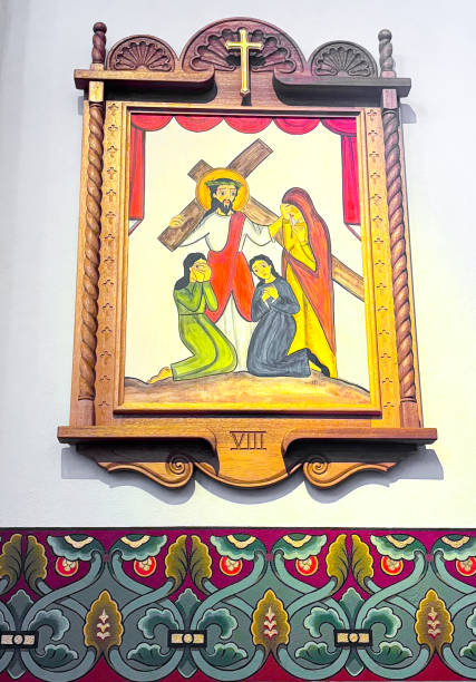 istock Santa Fe, NM: St Francis Cathedral Interior Crucifix Painting 1865808609