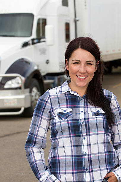 istock Female Truck Driver 186581676