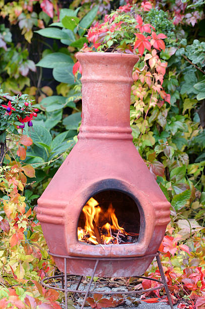 istock Fireplace in the garden 186581884