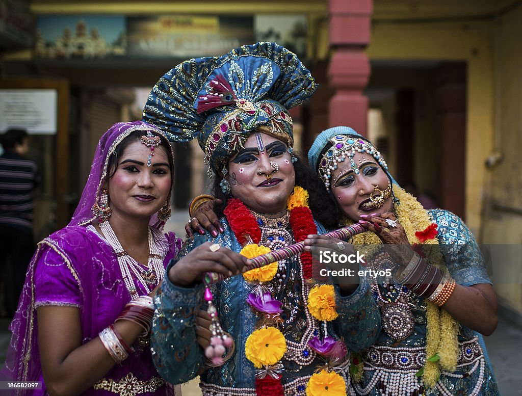 Indian Dancers verkleidet als Krishna - Lizenzfrei Indien Stock-Foto