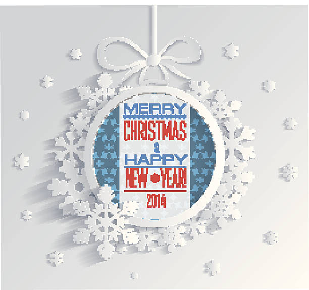 Merry Christmas and Happy New Year vector art illustration