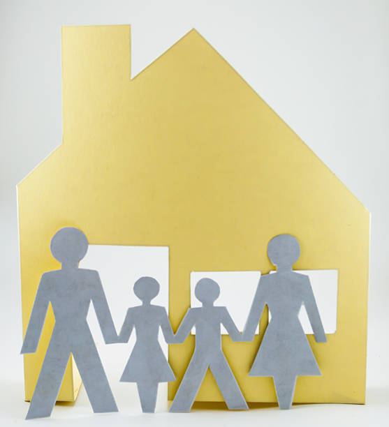 istock Family with a house close up 186583488
