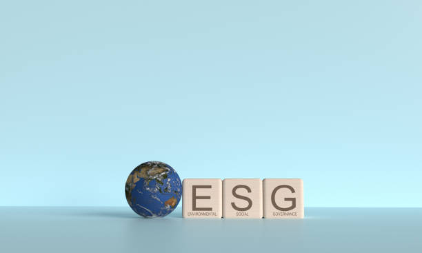 istock Esg text font environment social governance cube block wooden square earth global planet map icon symbol decoration green nature business ecology esg trend fund thailand energy ppower sustainable idea 1865861497