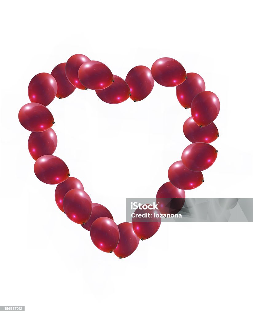 Balões de coração vermelho isolado - Foto de stock de Amor royalty-free
