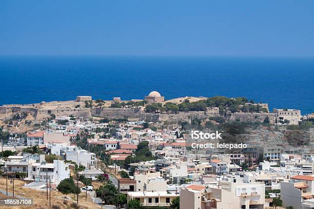 Rethymnon Panorama Crete Greece Stock Photo - Download Image Now - Architecture, Bay of Water, Blue