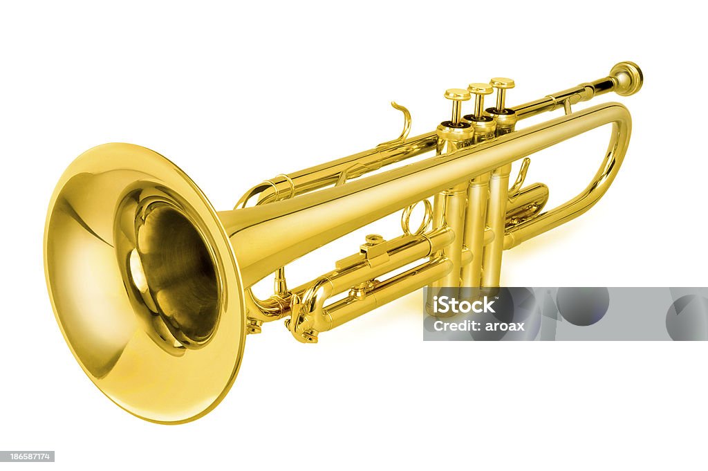 Glänzende Trompete - Lizenzfrei Blechblasinstrument Stock-Foto