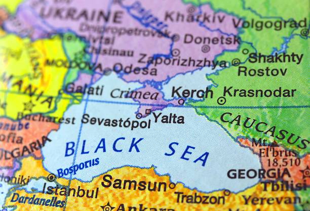 Map of the Black Sea Region Colorful map of the Persian Gulf and Black Sea Region where Sochi, Russia is located. krasnodar stock pictures, royalty-free photos & images