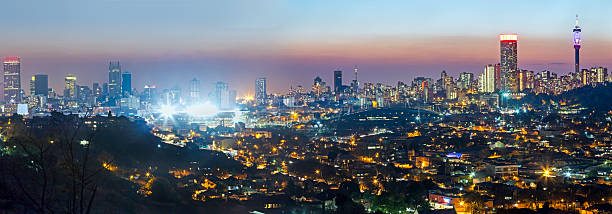 istock Johannesburg panorama with Ellis Park Stadium 186589253