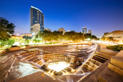 Fort Worth Water Gardens in Texas. United Sates.
