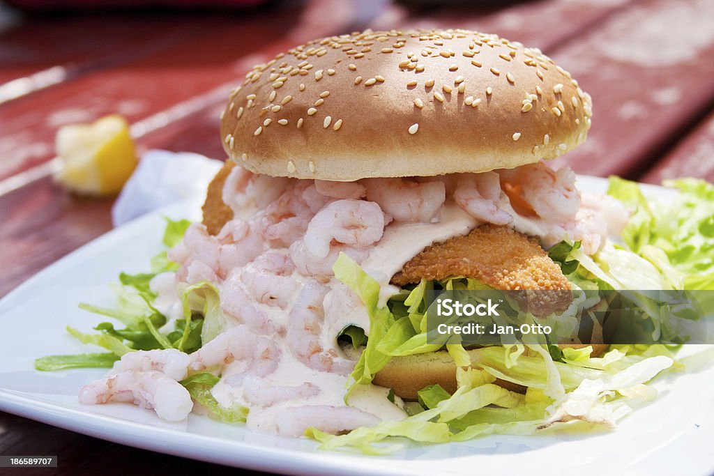 Krabben und Fischen burger - Lizenzfrei Burger Stock-Foto