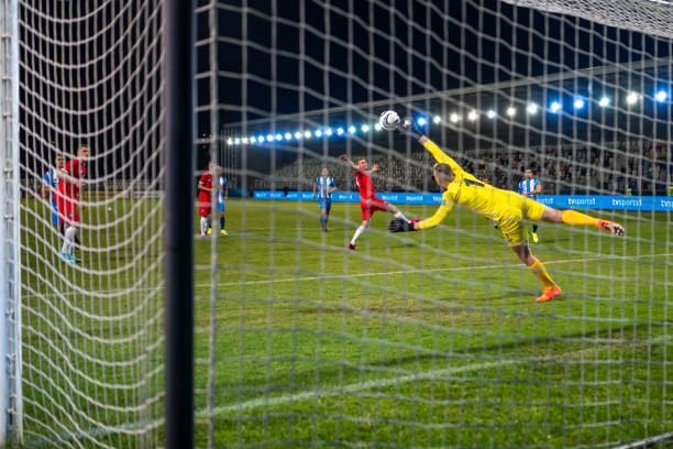 istock Soccer goalkeeper catching ball 1865900830