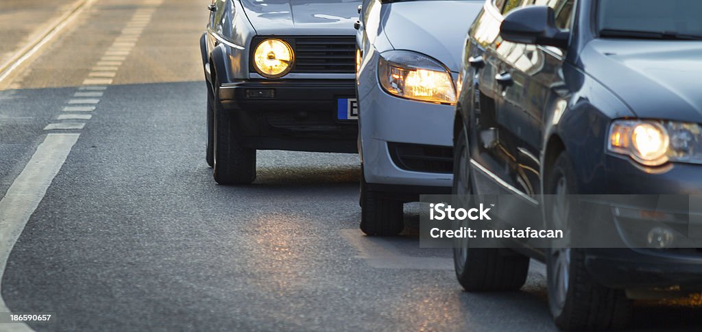 Traffic Jam in Sarajevo Cars in a row waiting in the traffic jam. Traffic Jam Stock Photo