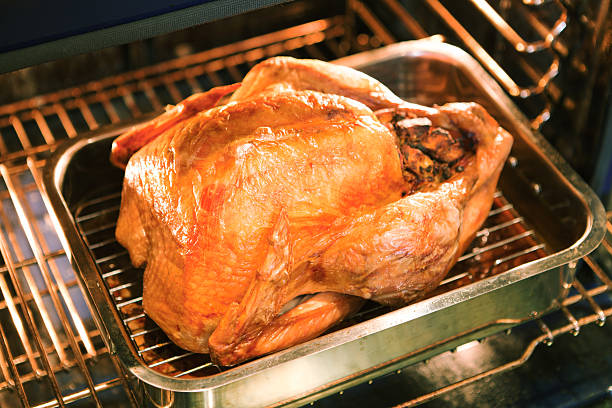 istock Roasting Thanksgiving Turkey with Stuffing in the Oven 186591536