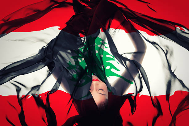 istock Young girl with Lebanese Flag 186591795