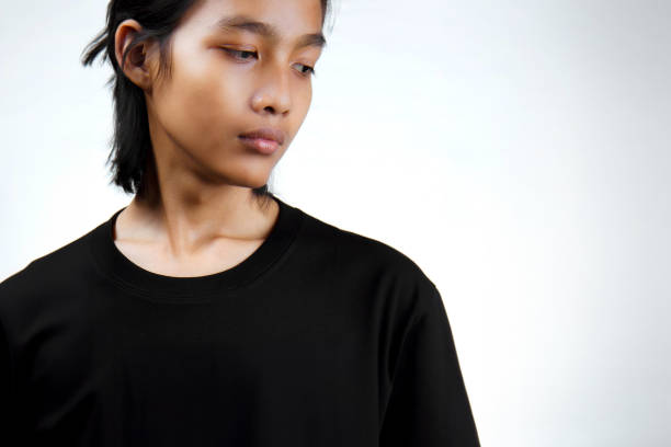 Clothing model. Young Asian man.