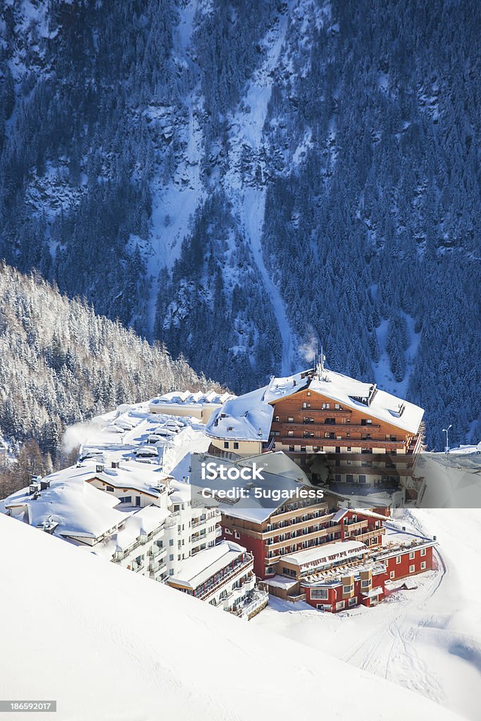 Hotels in Austrian Alps Hotels in Solden, Ötztal valley, Austrian Alps Hotel Stock Photo
