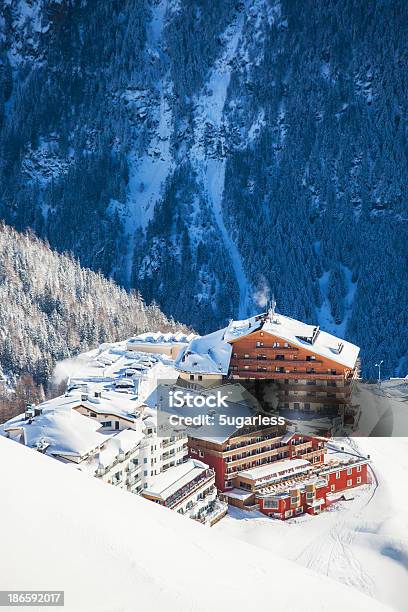 Hotels In Austrian Alps Stock Photo - Download Image Now - Hotel, Solden, Winter