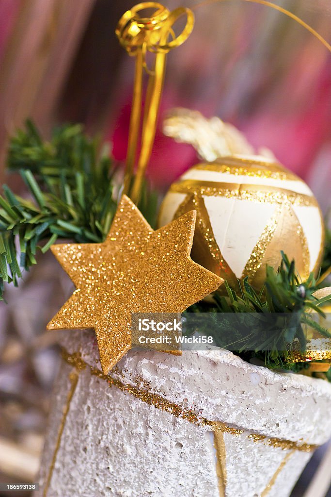 Decoração de Natal Golden Star - Foto de stock de Ano novo royalty-free