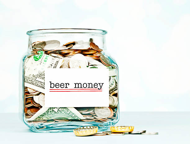 istock Savings Jar Filled with Money for Beer 186593436