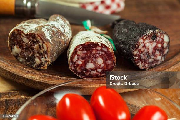 Pork Sausages Stock Photo - Download Image Now - Venison, Cherry Tomato, Close-up