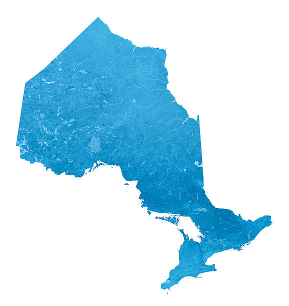 ontario topographic mapa aislado - vertical color image nobody collage fotografías e imágenes de stock