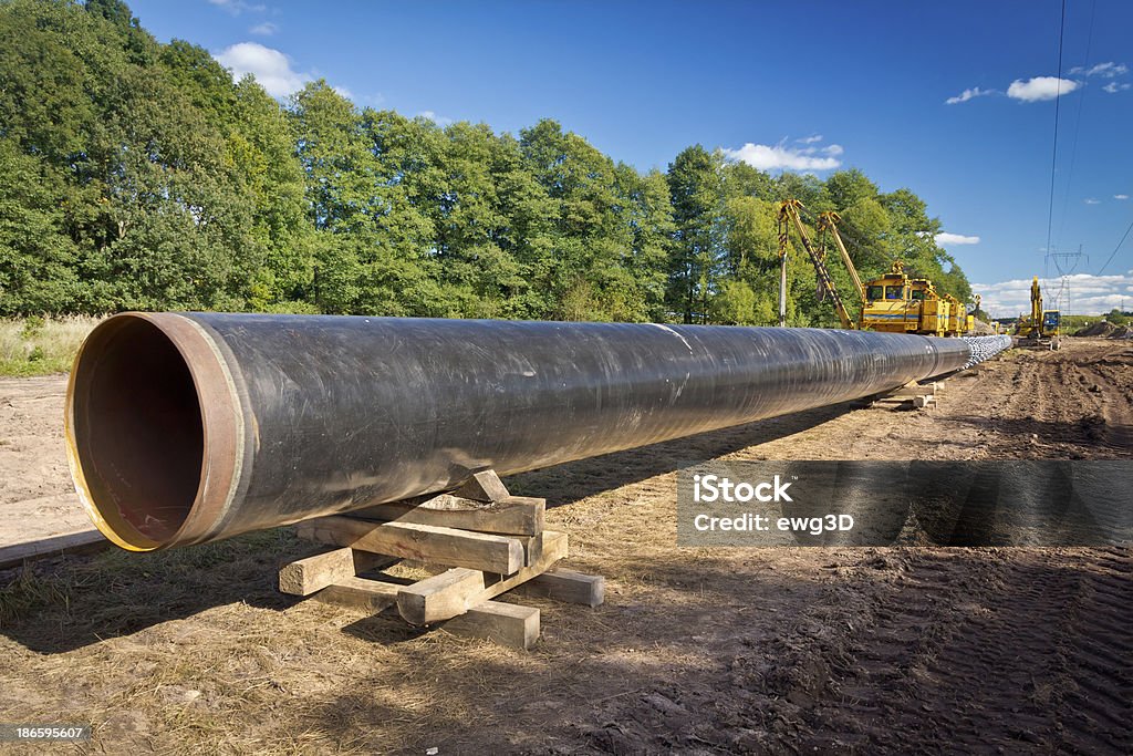 Budowa rurociągów gazu - Zbiór zdjęć royalty-free (Plac budowy)